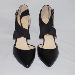 liz claiborne womens keegan pumps elastic pointed toe stiletto heel